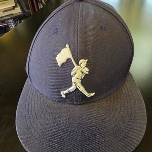 Baseballism Navy Blue Snapback Hat Baseball Motif Adjustable One Size Men